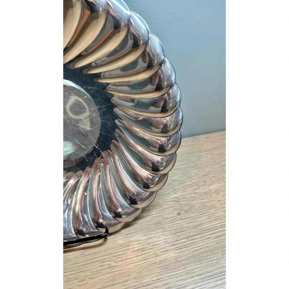 WM Rogers Vintage Waverly 3835 Silverplate Swirl Bowl 10.5